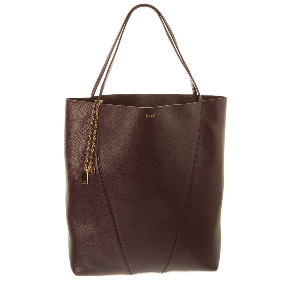 Chloé Leather Large Tote, Brown